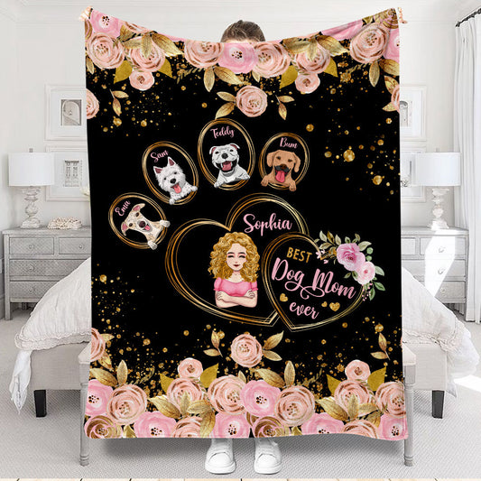 Best Dog Mom Ever - Personalized Mother's Day Dog Blanket