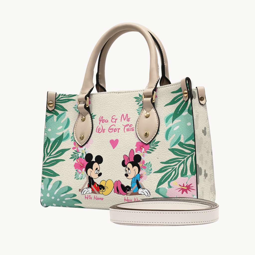 You & Me We Got This - Personalized Mouse Leather Handbag