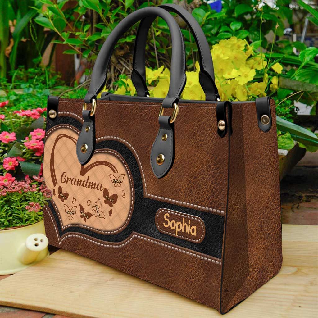 Grandma - Personalized Grandma Leather Handbag