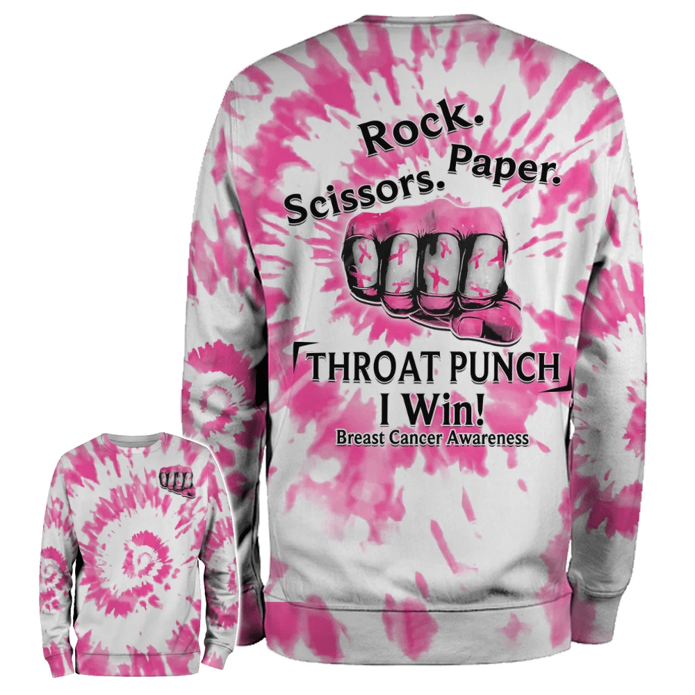 Throat Punch I Win Breast Cancer - Breast Cancer Awareness All Over T-shirt and Hoodie 0822