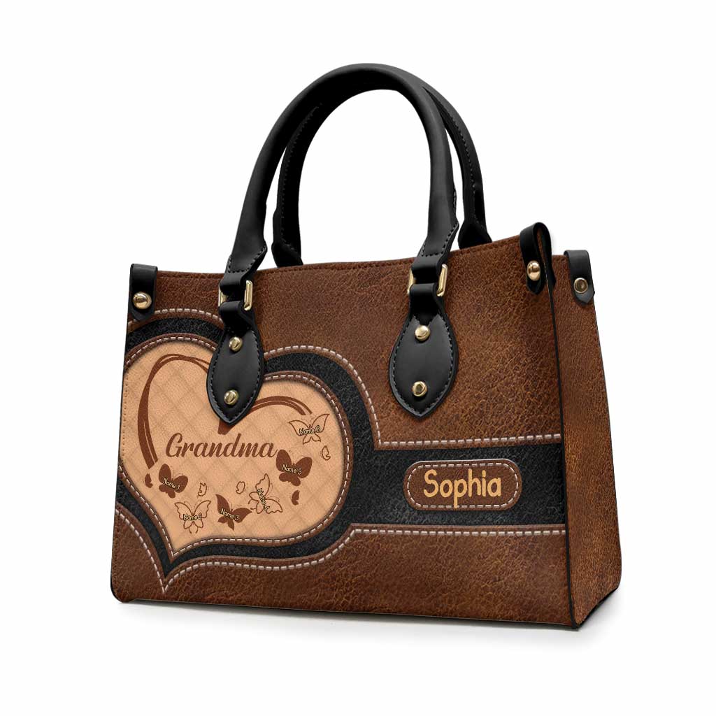 Grandma - Personalized Grandma Leather Handbag