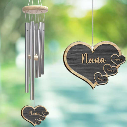 Nana's Hearts - Personalized Grandma Wind Chime