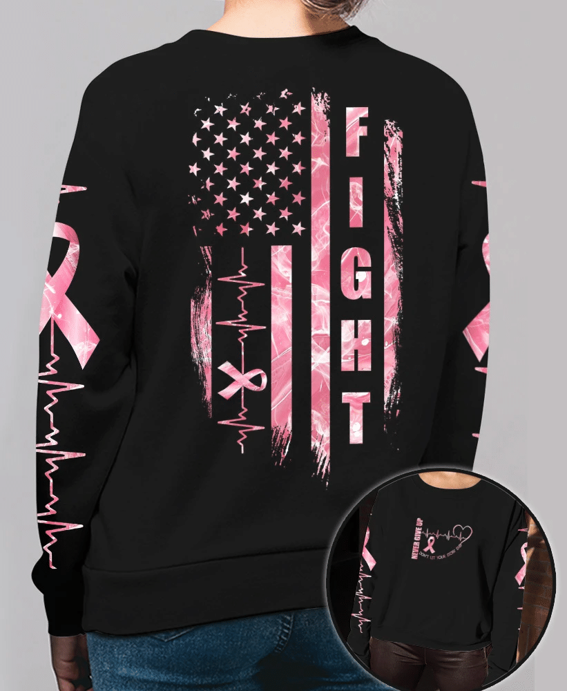 Never Give Up - Breast Cancer Awareness All Over T-shirt and Hoodie 0822