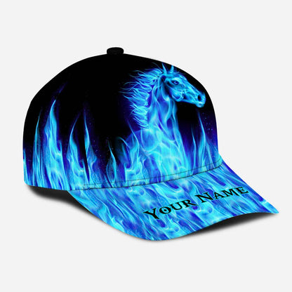 Horse Blue Fire - Personalized Horse Classic Cap