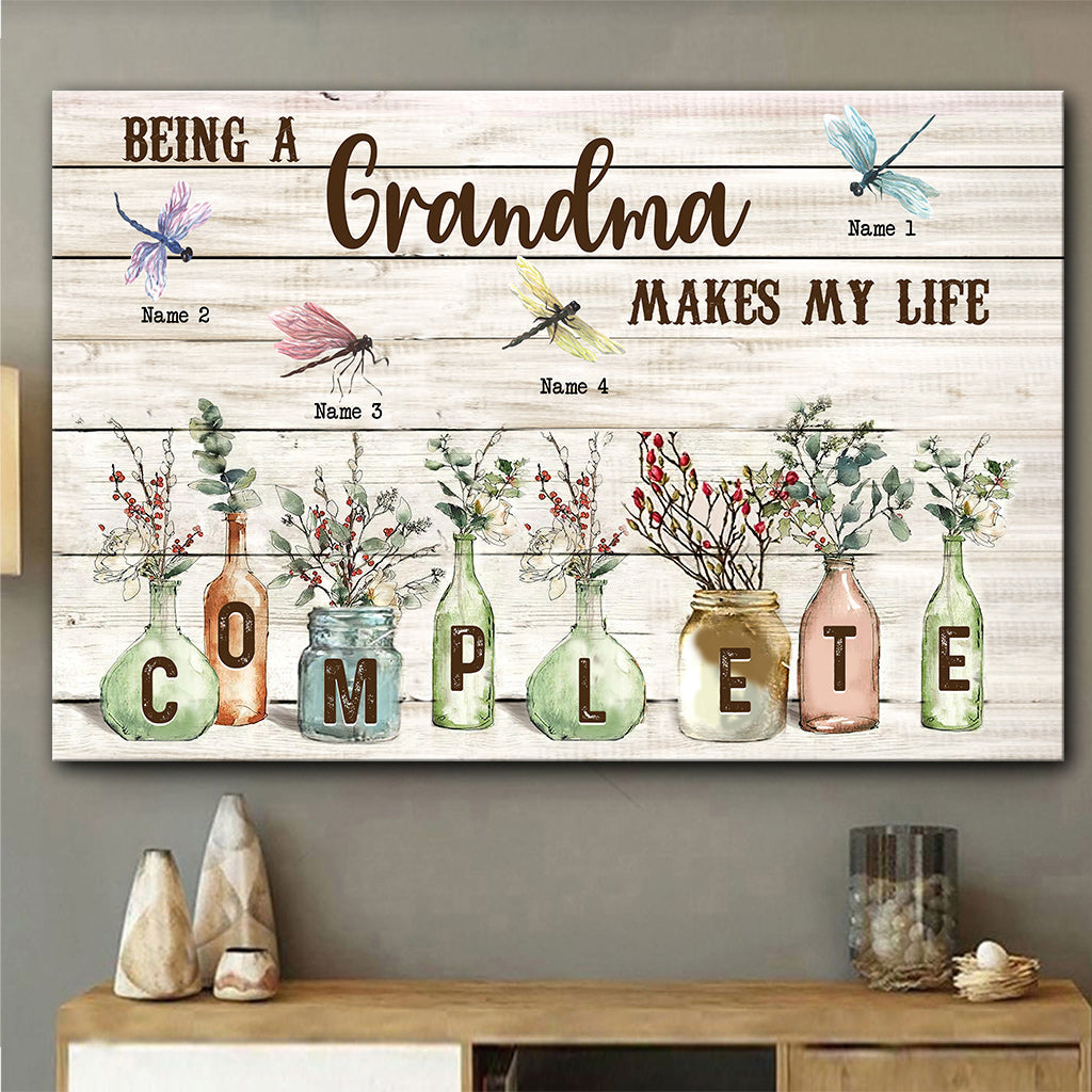 My Life Complete - Personalized Grandma Canvas And Poster