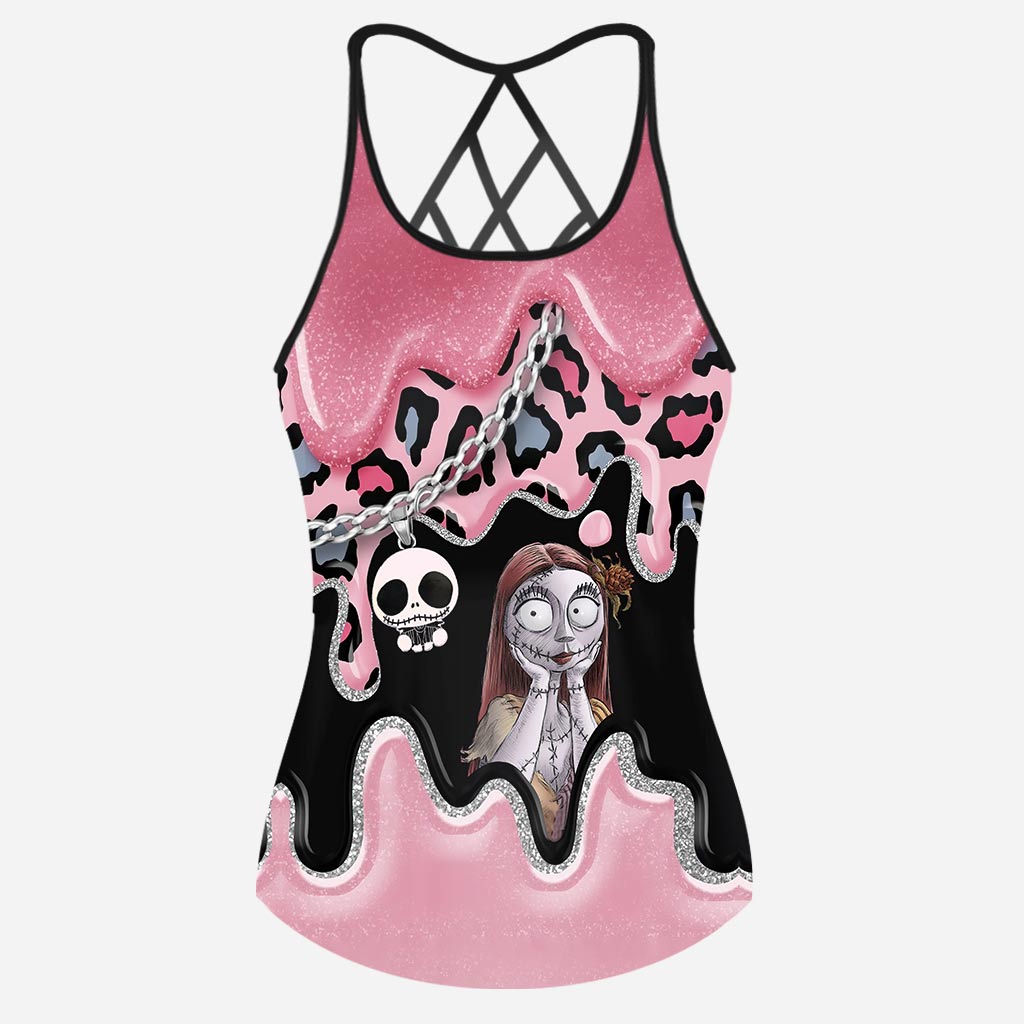 Black Pink Nightmare - Cross Tank Top and Women Shorts