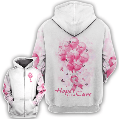 Hope For A Cure Breast Cancer - Breast Cancer Awareness All Over T-shirt and Hoodie 0822