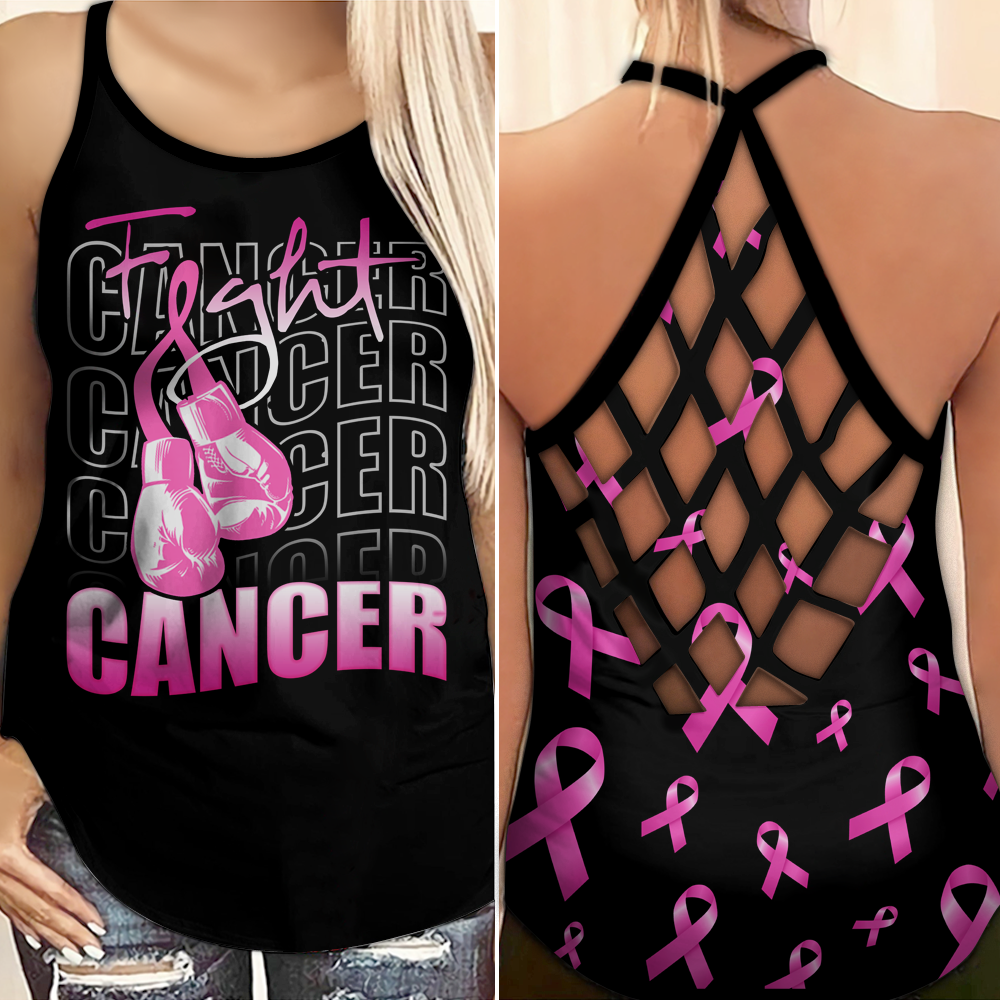 Fight Cancer - Breast Cancer Awareness Cross Tank Top 0722