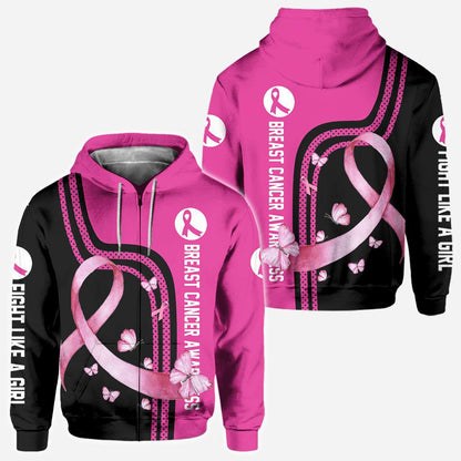 Fight Like A Girl - Breast Cancer Awareness All Over T-shirt and Hoodie 0822