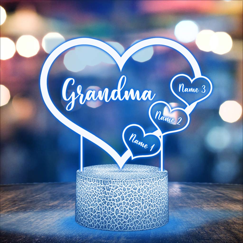 Grandma Heart - Personalized Shaped Plaque Light Base
