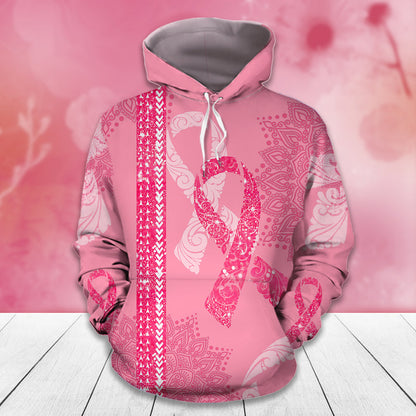 Pink Ribbon Mandala - Breast Cancer Awareness All Over T-shirt and Hoodie 0822