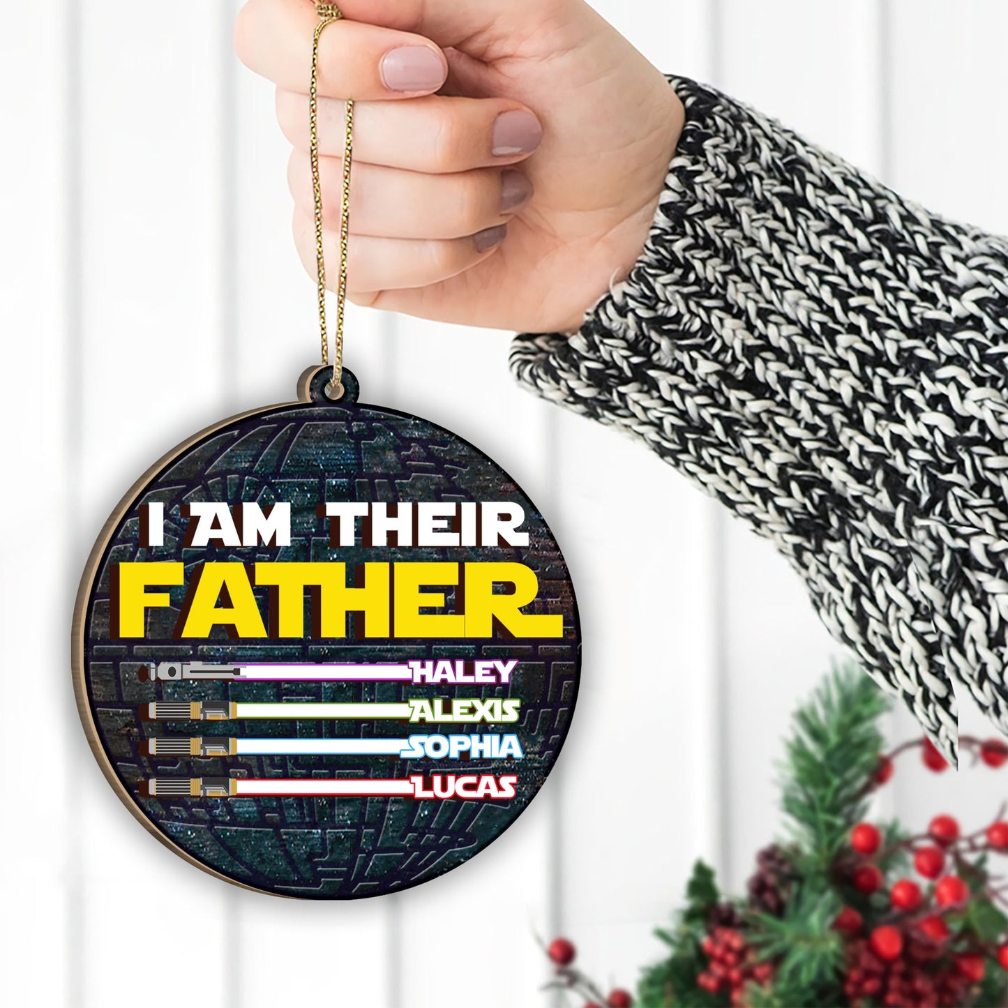 I Am Their Father / Mother / Grandpa / Grandma - Personalized Father 2 Layered Piece Ornament