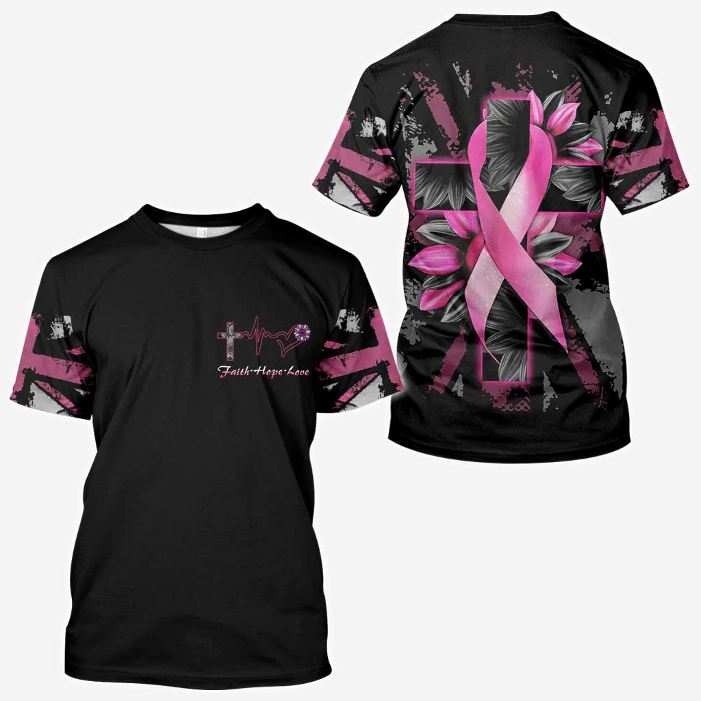 Sunflower Cross - Breast Cancer Awareness All Over T-shirt and Hoodie 0822