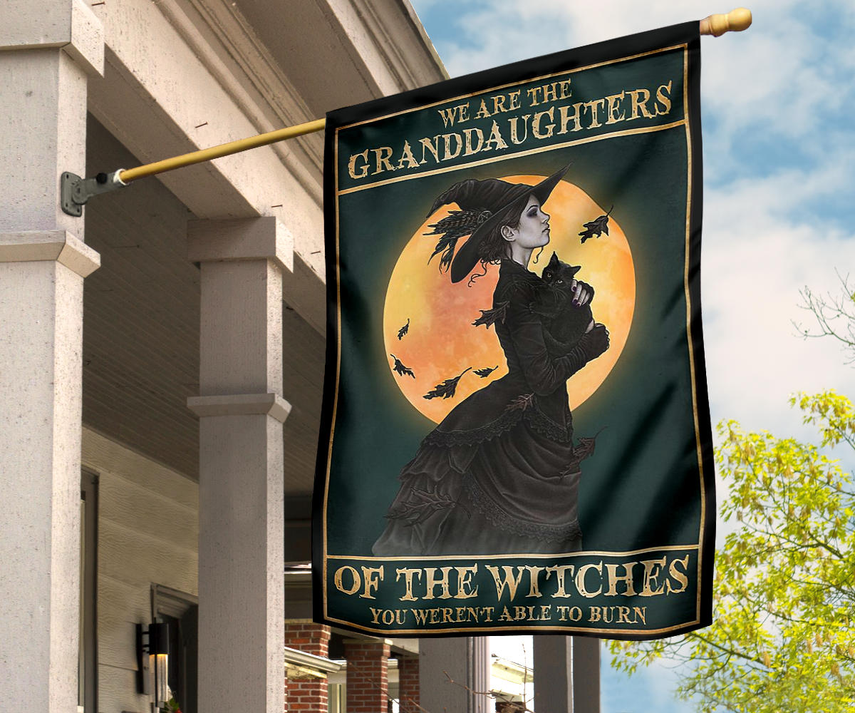Witch Granddaughter Halloween - Witch House Flag 0822