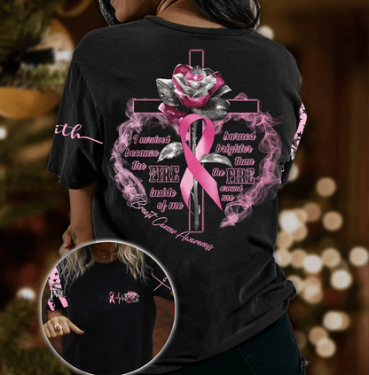 Cross Rose Breast Cancer - Breast Cancer Awareness All Over T-shirt and Hoodie 0822