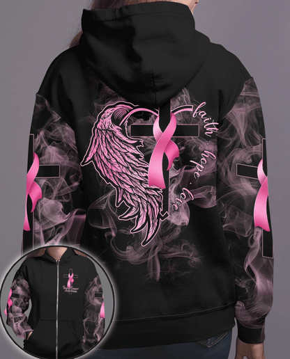 Faith Hope Love - Breast Cancer Awareness All Over T-shirt and Hoodie 0822