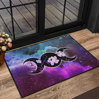Triple Moon Galaxy Wicca - Witch Doormat 0822