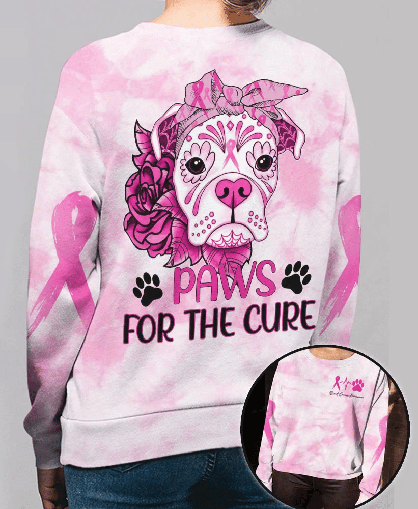 Paws For The Cure - Breast Cancer Awareness All Over T-shirt and Hoodie 0822