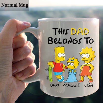 This Dad Belongs To - Personalized Father Mug
