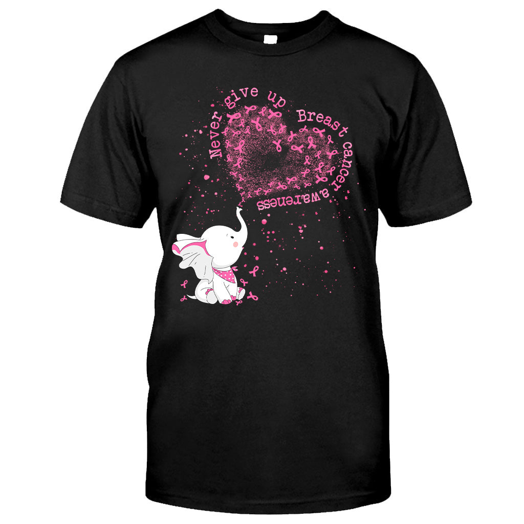 Never Give Up - Breast Cancer Awareness T-shirt and Hoodie 0822