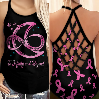 I Love Someone With Breast Cancer - Breast Cancer Awareness Cross Tank Top 0722