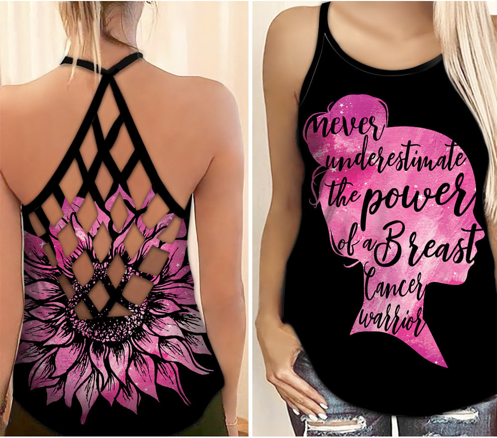 Breast Cancer Warrior - Breast Cancer Awareness Cross Tank Top 0722