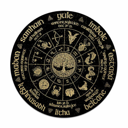 Witch Wheel - Round Wood Sign
