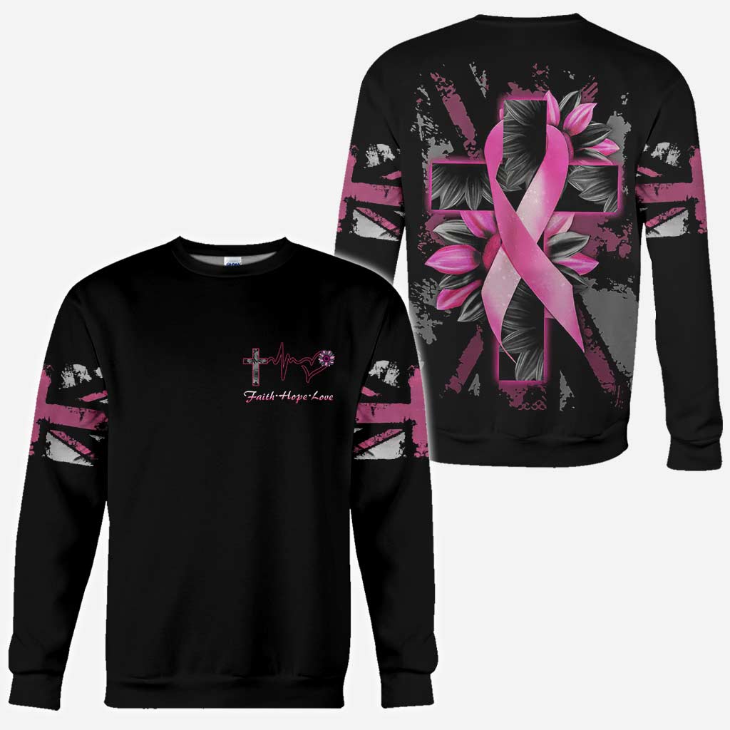Sunflower Cross - Breast Cancer Awareness All Over T-shirt and Hoodie 0822