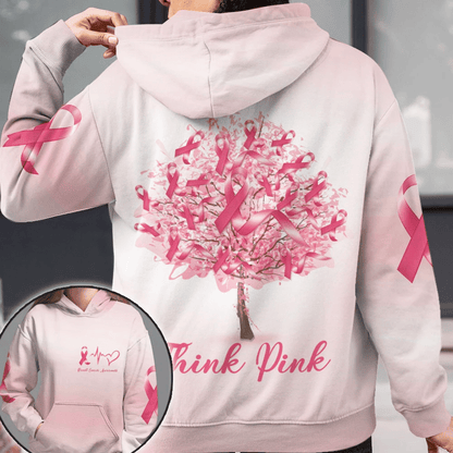 Think Pink - Breast Cancer Awareness All Over T-shirt and Hoodie 0822