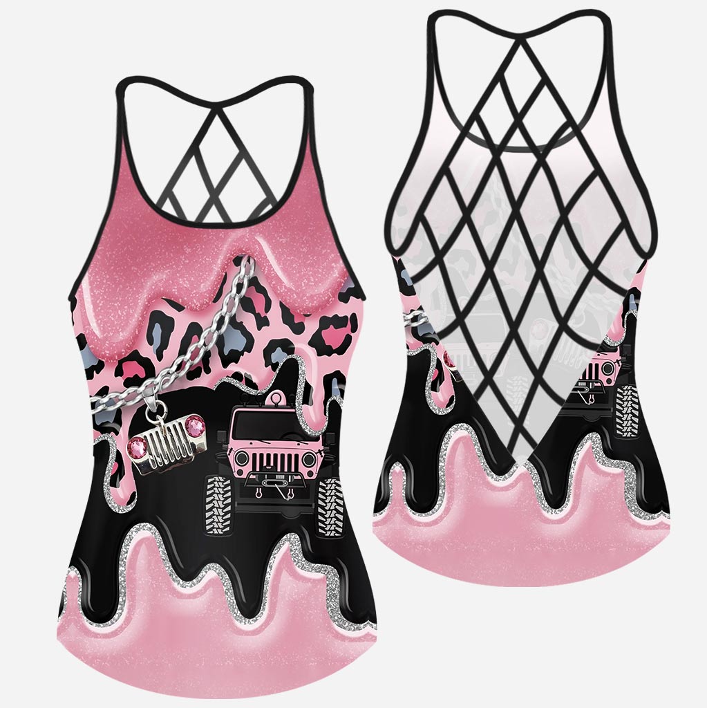 Black Pink Jp Girl - Car Cross Tank Top and Women Shorts