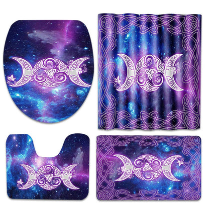 Moon Phase - Witch Bathroom Curtain & Mats Set