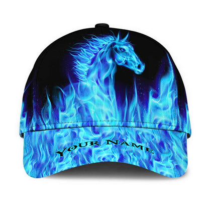 Horse Blue Fire - Personalized Horse Classic Cap
