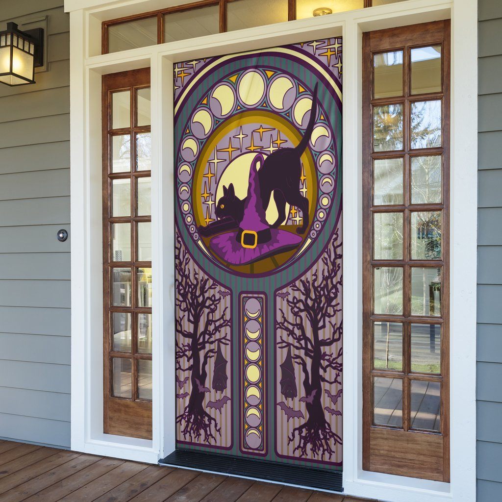 Cat Bat Moon Phases Witch - Witch Door sticker 0822