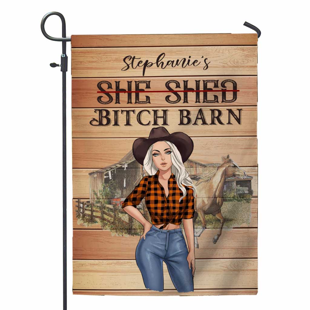 Horse Girl Barn - Personalized Garden Flag