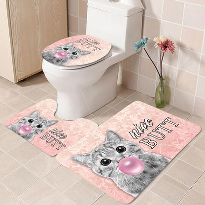 Nice Butt - Cat 3 Pieces Bathroom Mats Set