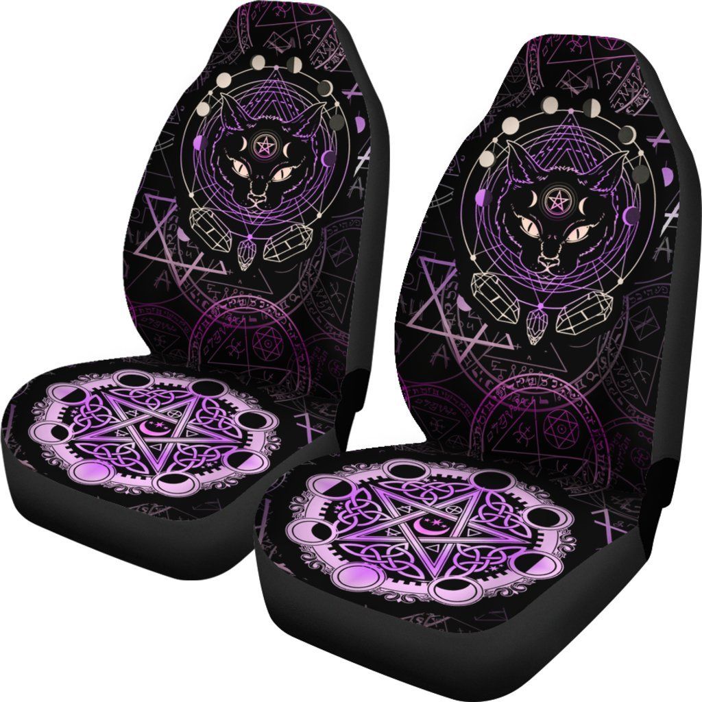 Cat Moon Phases Wicca - Witch Seat Covers 0822