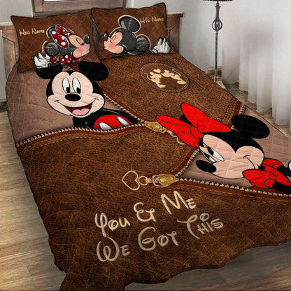 You & Me We Got This - Personalized Couple Mouse Quilt Set