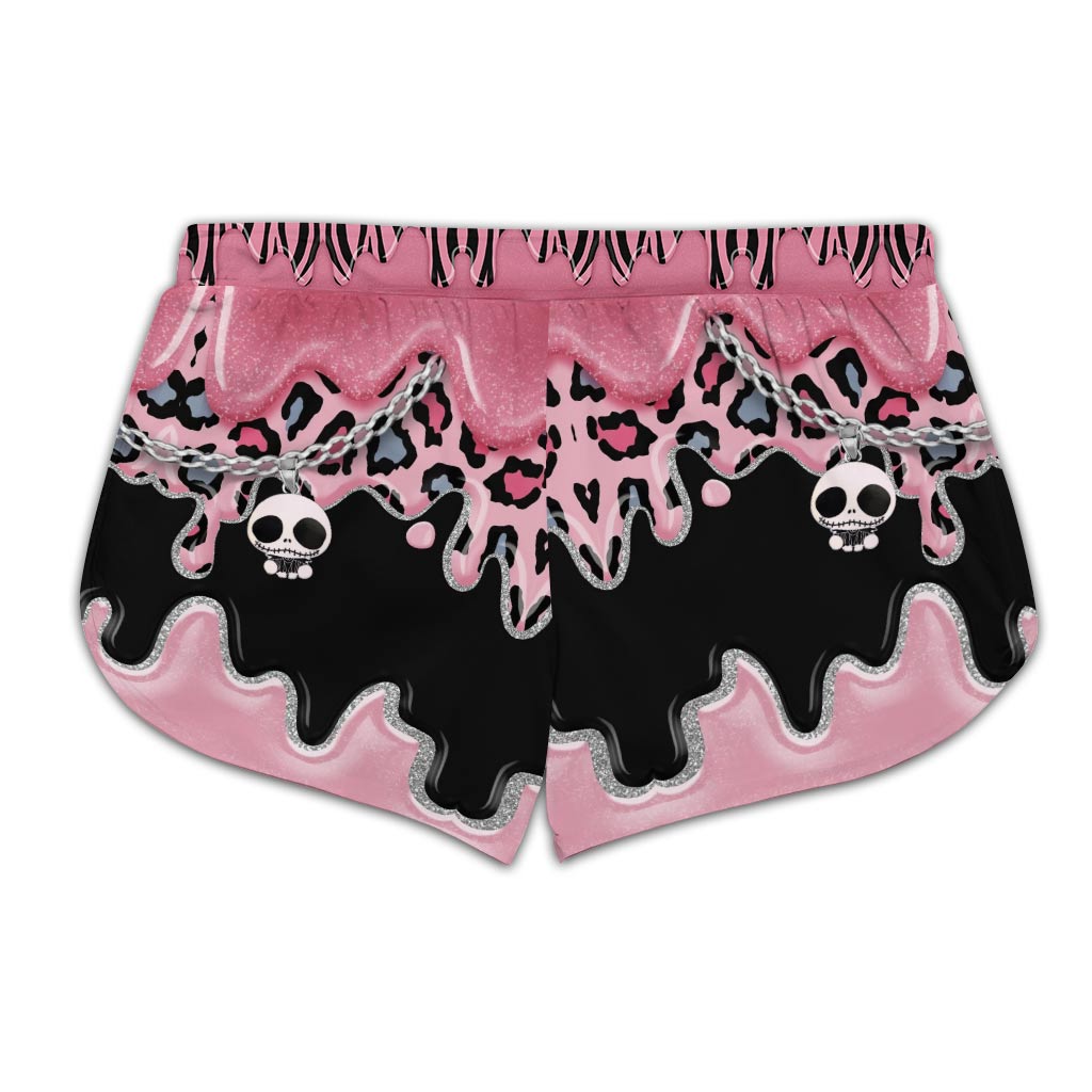 Black Pink Nightmare - Cross Tank Top and Women Shorts
