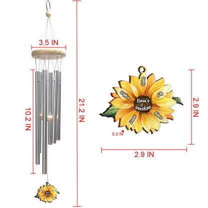Grandma's Little Sunshine Sunflower - Personalized Wind Chime