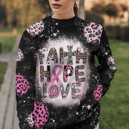 Faith Hope Love Cure - Breast Cancer Awareness All Over T-shirt and Hoodie 0822