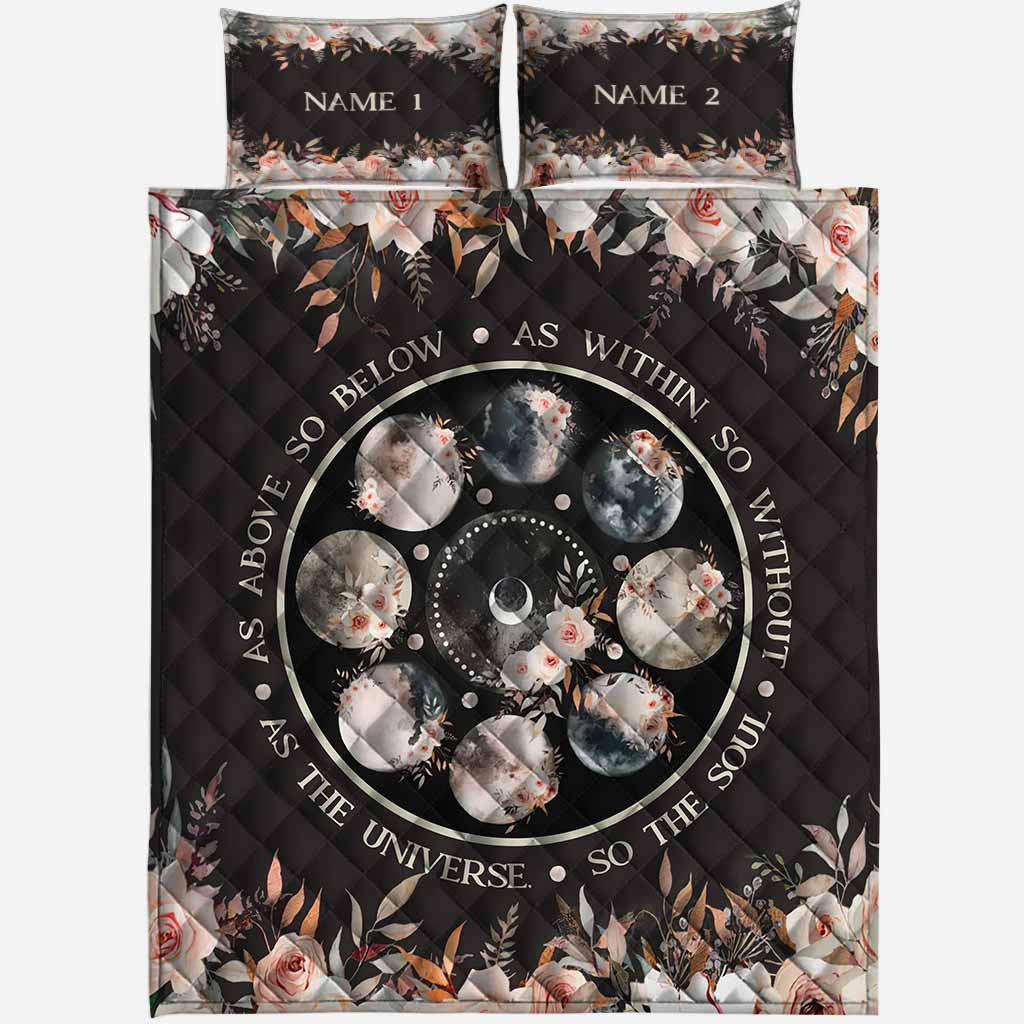 As The Universe So The Soul - Personalized Witch Quilt Set