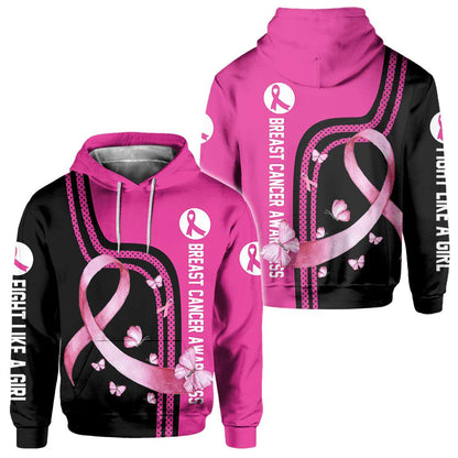 Fight Like A Girl - Breast Cancer Awareness All Over T-shirt and Hoodie 0822