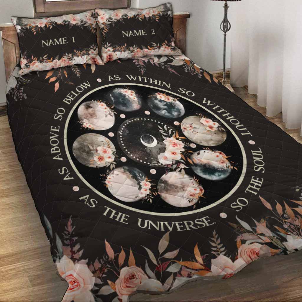 As The Universe So The Soul - Personalized Witch Quilt Set