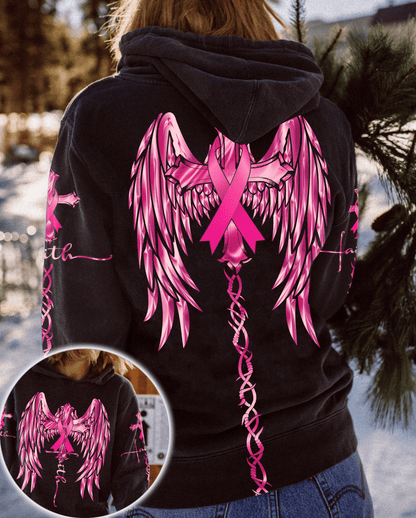 Faith Wings Cross Breast Cancer - Breast Cancer Awareness All Over T-shirt and Hoodie 0822