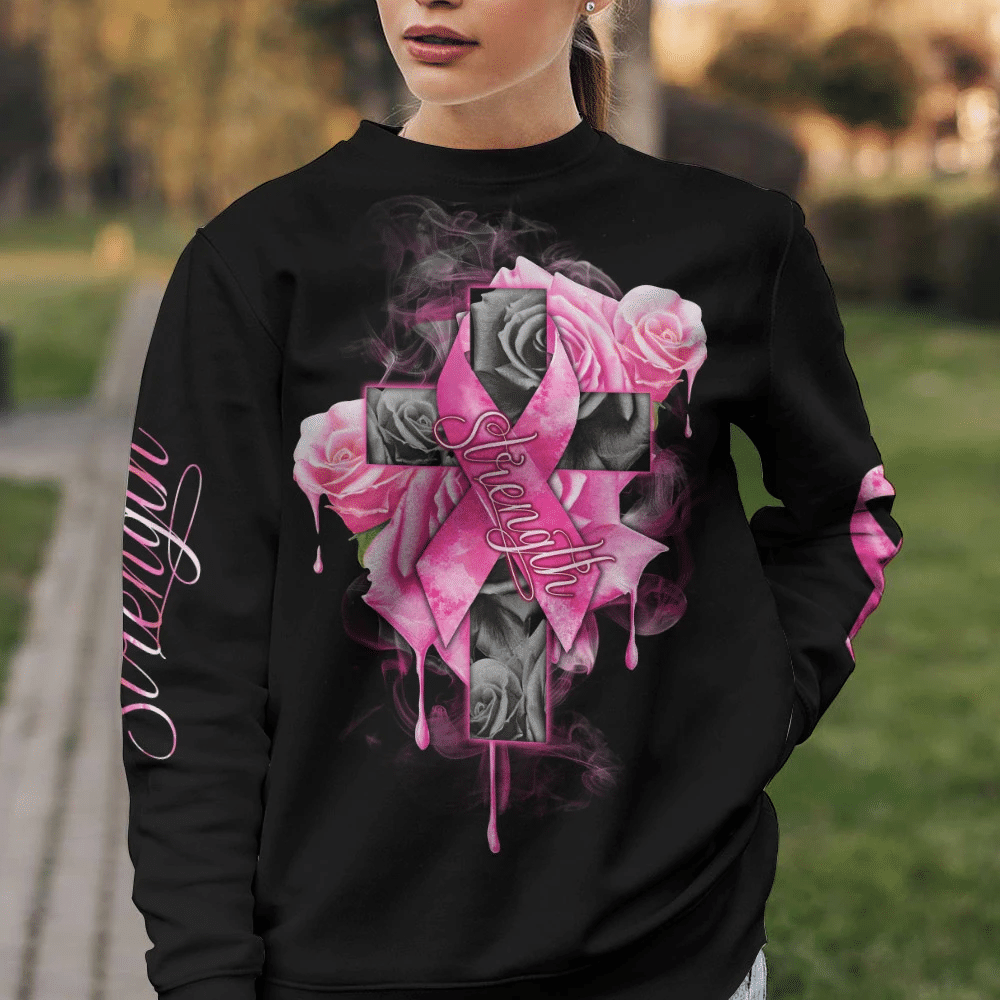 Roses Strength - Breast Cancer Awareness All Over T-shirt and Hoodie 0822