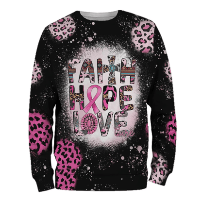 Faith Hope Love Cure - Breast Cancer Awareness All Over T-shirt and Hoodie 0822
