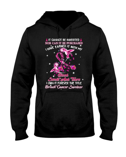 Breast Cancer Survivor Blood Sweat And Tears - Breast Cancer Awareness T-shirt and Hoodie 0822