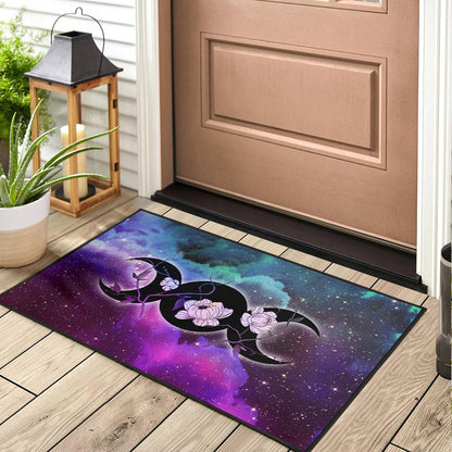 Triple Moon Galaxy Wicca - Witch Doormat 0822