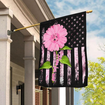 Hope For Cure Pink Ribbon Daisy - Breast Cancer Awareness House Flag 0822