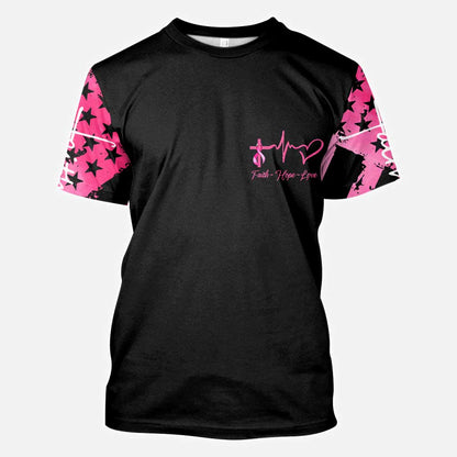 Faith Breast Cancer Cross Wings - Breast Cancer Awareness All Over T-shirt and Hoodie 0822